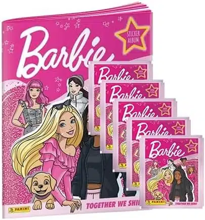 Panini Barbie Together we shine Sticker Serie – 1 x album d'autocollants + 5 x sachets autocollants