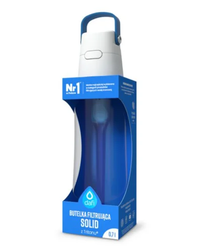 DAFI Solid Bouteille Filtrante, Bouteille d'eau – bleu 700 ML 1